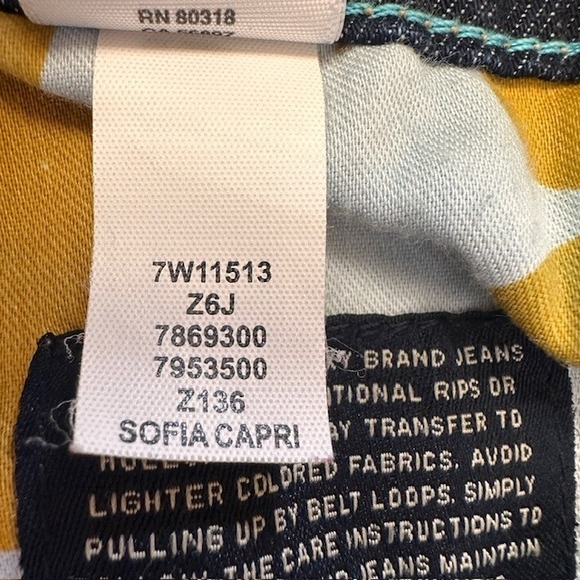 Lucky Brand Women's Dark Wash Denim Blue Sofia Capri Jeans 6 Stretch - Picture 9 of 10